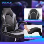 PU Leather Ergonomic Office Chair Swivel Computer Gaming Chair With Lumbar Support – Image 7