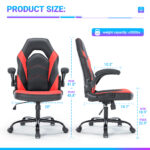 PU Leather Ergonomic Office Chair Swivel Computer Gaming Chair With Lumbar Support – Image 4