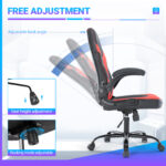 PU Leather Ergonomic Office Chair Swivel Computer Gaming Chair With Lumbar Support – Image 6